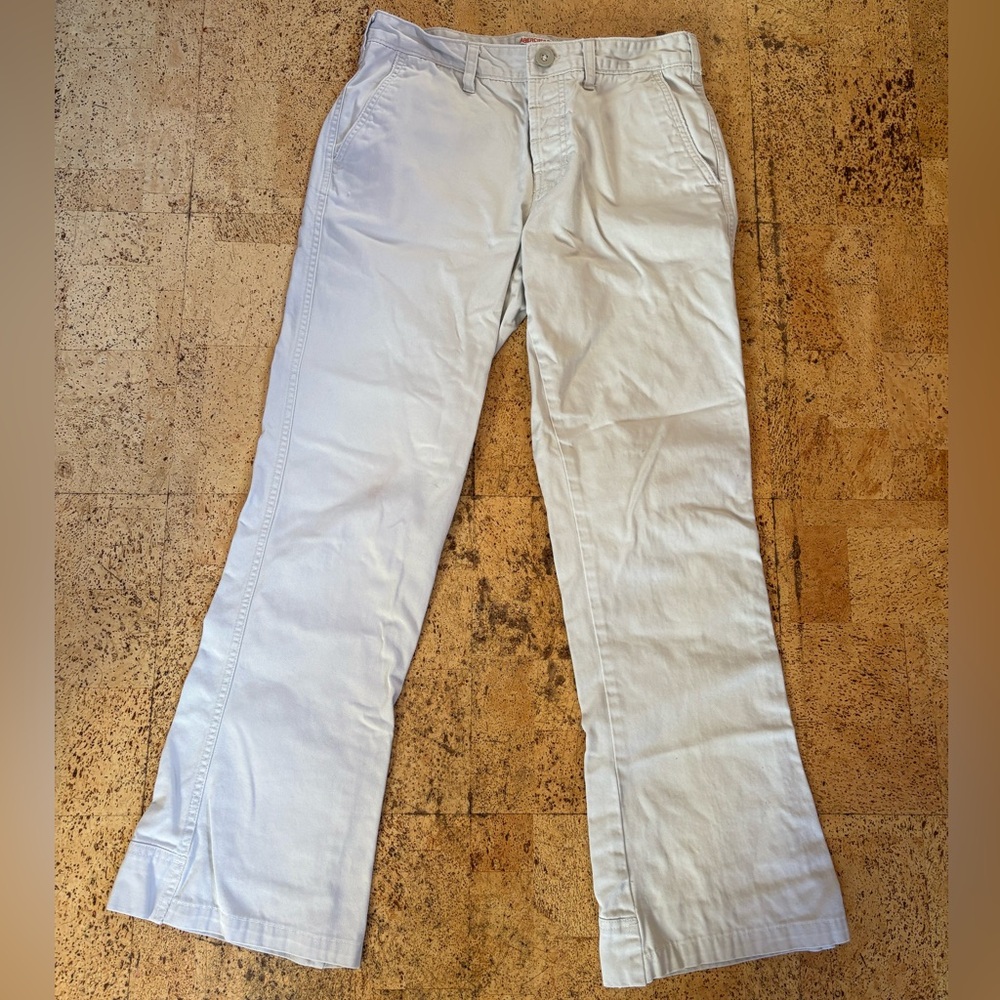 Abercrombie Women's Flare/Bootcut Pants - White and Orange